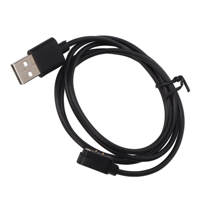 USB To Magnetic 2 Pin Charging Cord, 3.3ft Smartwatch Charger Replacement Safe Over Voltage Built in PTC Black for Travel