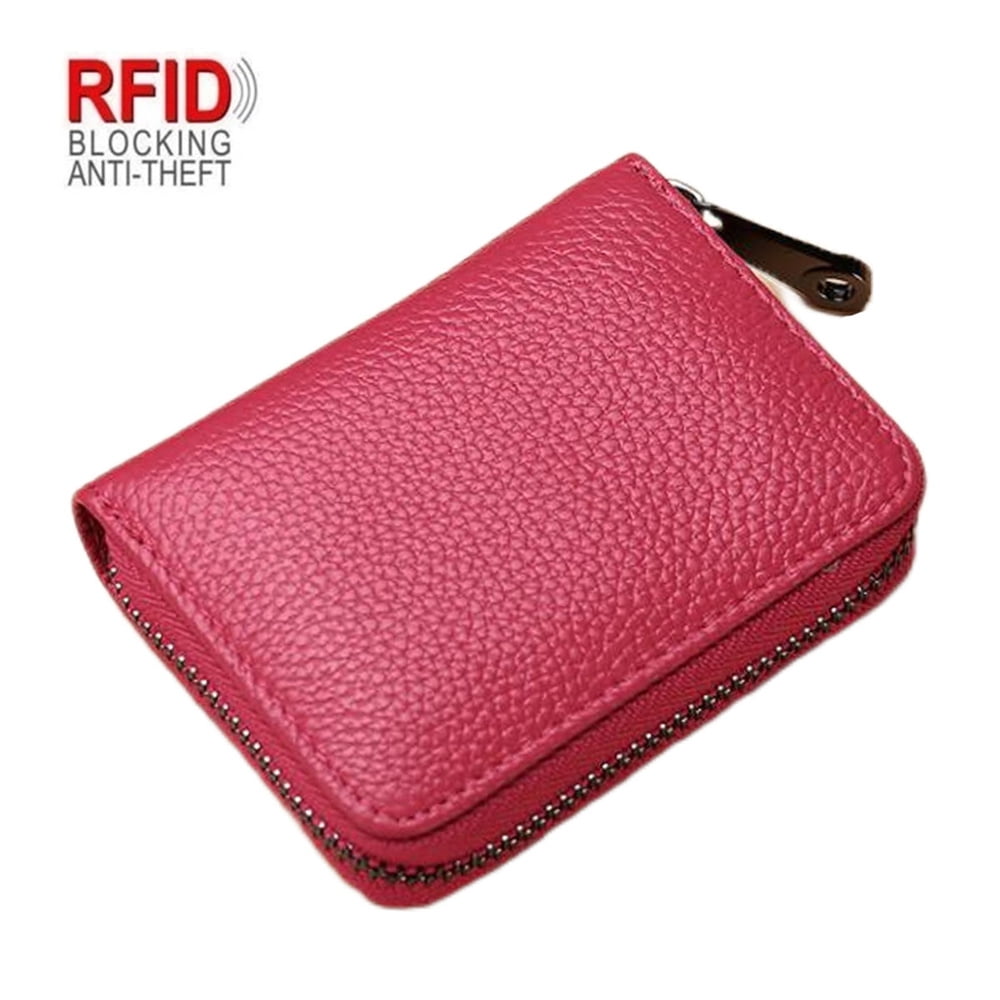 Leather anti theft Card Holder Credit Card Wallet Men RFID Blocking