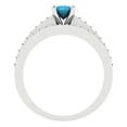 thumbnail image 4 of Clara Pucci 18K White Gold Round Cut 0.5Ct Simulated Turquoise Engagement Ring + Matching Band - Luxury Box Included, 4 of 7