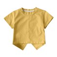 thumbnail image 7 of NAISIBABY Girls Short Sleeve T-Shirt, Crewneck Back Bow Summer Soft Kids Cute Fashion Tee Yellow Size 3, 7 of 7