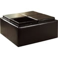 thumbnail image 4 of Cocktail Storage Ottoman with 4 Trays, Dark Brown Faux Leather, 4 of 11
