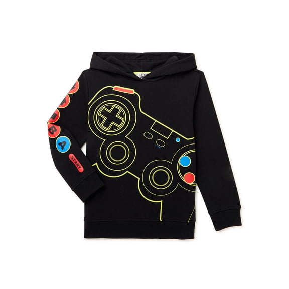 Seven Oaks Boys Gaming Controller Graphic Hooded Sweatshirt, Sizes 4-16