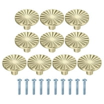 Uxcell 10-Pack Dark Gold Cabinet Knobs, 1.46" Kitchen Cabinet Pulls Zinc Alloy Round Cupboard Drawers Hardware
