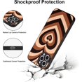 thumbnail image 2 of Case for iPhone 12 Pro Max 6.7 inch, Love Heart Silicone Shell Valentines Multi-Layer Heart Latte Brown Pattern Design for Women Girls Shockproof Slim Soft TPU Protective Case - Coffee, 2 of 8