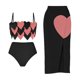 thumbnail image 1 of Traje de baño de 2 piezas para mujer, trajes de baño para mujer, traje de baño de 3 piezas con estampado vintage para mujer, traje de baño conservador, conjunto de falda de playa estampada para mujer,, 1 of 4