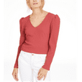 thumbnail image 4 of INC Women's  Long Sleeve V Neck Top Coral Size Medium, 4 of 6