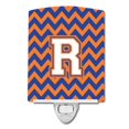 thumbnail image 1 of Carolines Treasures CJ1060-RCNL Letter R Chevron Blue & Orange No.3 Ceramic Night Light, 1 of 1