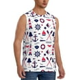 thumbnail image 2 of Uemuo Sailing Marine Travel Pattern Men's Sleeveless T-Shirt,Muscle Athletic Tank Top, Moisture-wicking Quick-dry Breathable Classic Tee Top for Gym Run Outdoor Sports-, 2 of 8