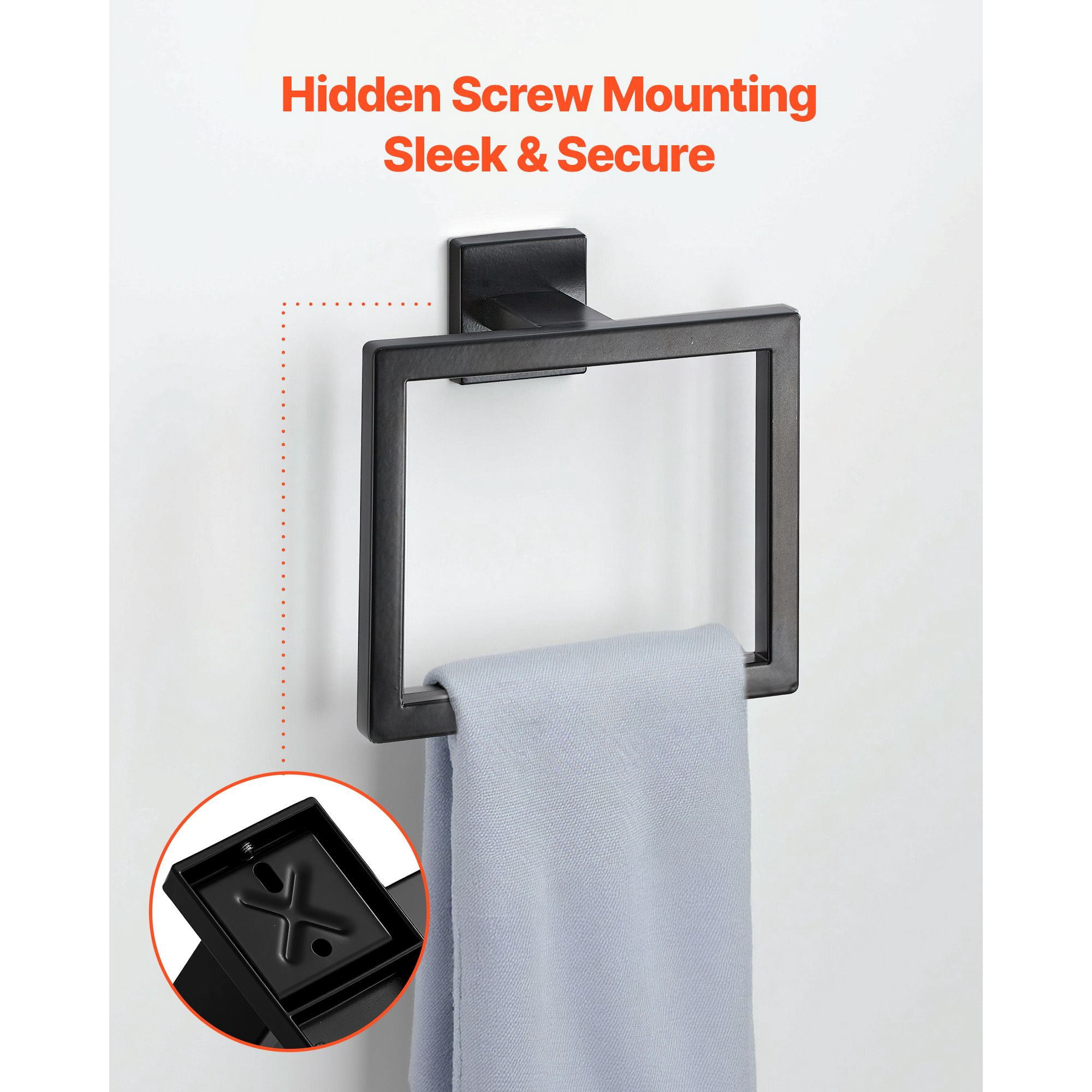 10-Piece Bathroom Hardware Set, Matte Black Stainless Steel, Includes 2 Towel Bars with Hooks, 2 Towel Racks, 2 Toilet Paper Holders & 4 Robe Hooks, Wall-Mounted