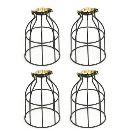 

Rustic State Metal Wire Pendant Lamp Curved Cage 4 Pack