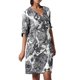 thumbnail image 1 of Gibobby Vestido corto casual para mujer Mujeres Vintage vestido de impresión V vestido de cuello de longitud media Casual vestidos de media manga vestido e(Negro,M), 1 of 5