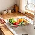 thumbnail image 6 of Expandable Over-the-Sink Colander, Stainless Steel Adjustable Strainer Basket with Extendable Handles, Multipurpose Kitchen Drainer for Washing Fruits, Vegetables, Pasta, Dishes & Food Prep, S, 6 of 6
