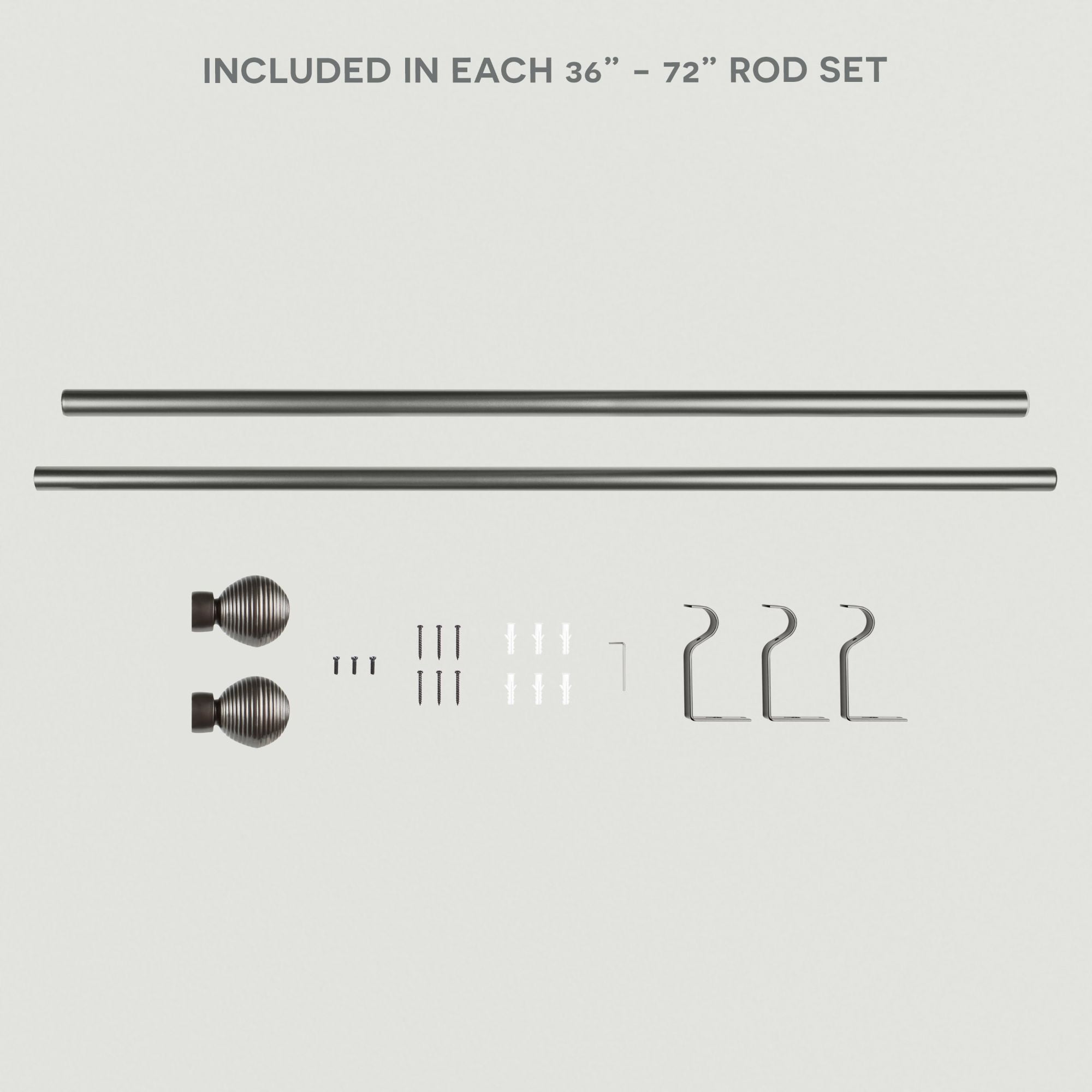 Roy Double Curtain Rod 1" OD #10-60 Choose From 4 Colors And 5 Sizes