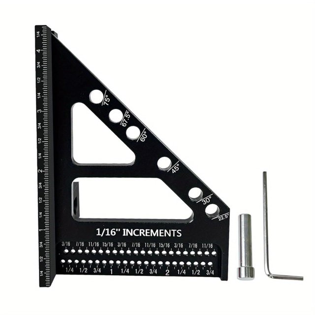 Woodworkers Square Ruler For Accurate Scribing And Cutting 22.5-90 Degrees Measurement 3D MultiAngle Measuring Ruler