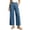 Blue, variant on Cotton Linen Dress Pants for Women Pleated Fashion Button Wide Leg Lounge Trousers Pull on Business Casual Work Slacks