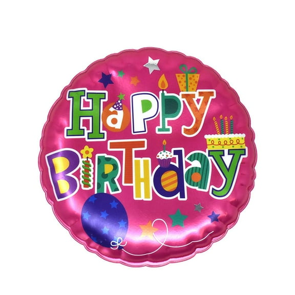 Happy Birthday Stars and Cakes Wall Decal 3D Balloon Sticker, 6-1/4-Inch