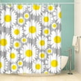 thumbnail image 4 of Daisy Flower Shower Curtain Yellow Floral Curtains for Bathroom Yellow and Grey Bathroom Decor Hooks Included 72"X72" (Yellow), 4 of 4