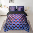 thumbnail image 2 of Manfei Geometric Honeycomb Twin Bedding Sets 7 Pieces,Stereoscopic Geometric Bedding Comforter Set 7 Pieces,Blue Pink Sheet Sets,Microfiber Room Decorative Reversible, 2 of 7