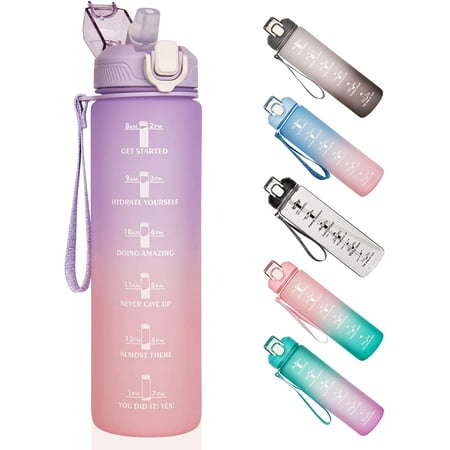 GOURDE,GreenAPink-2L 64oz--bouteille'eau 2L-64oz, avec poignée en