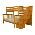 Bedz King Stairway Bunk Beds Twin over Full with 4 Drawers in the Steps