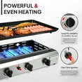 thumbnail image 3 of VINGLI 4 Burner Portable Propane Griddle with Electronic Ignition, 40000 BTU Tabletop Flat Top Gas Grill with Nonstick Enameled Tray & Regulator for Outdoor Cooking Camping BBQ Tailgating Picnicking, 3 of 10