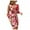 Red, variant on Viikei Plus Size Long Sleeve Dress for WomenV-Neck Vestido Corto Estampado Holiday Midi Dresses