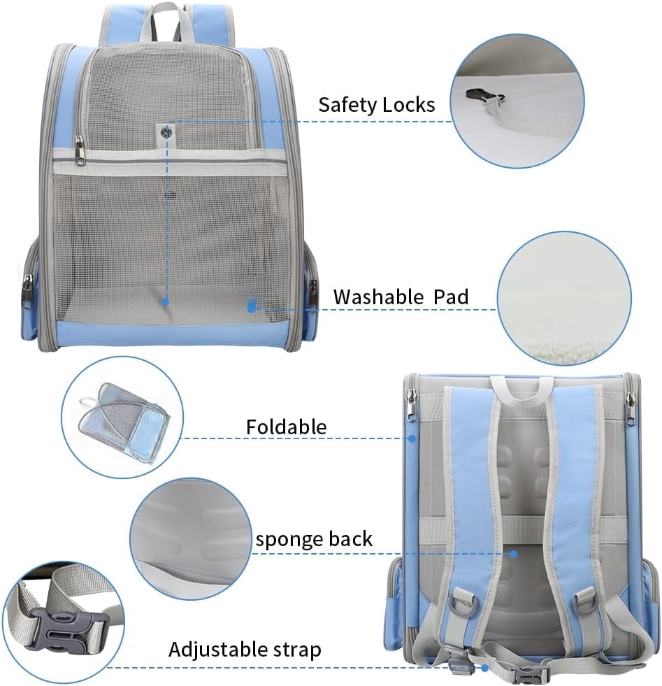Breathable and lightweight pet bag,Innovative Traveler Bubble Backpack Pet Carriers for Cats and Dogs (Black)