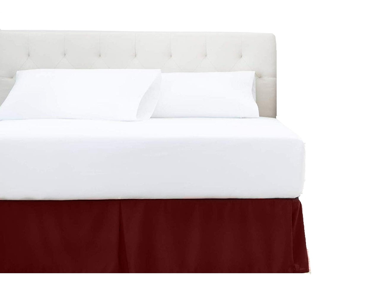The Great American Store Twin Bed Skirt Burgundy Solid 21 Inch Tailored