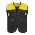thumbnail image 5 of TOPTIE Adult Supermarket Volunteer Vest Travel Safari Multi-pocket Waistcoat-Black Yellow-S, 5 of 9