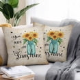thumbnail image 2 of Sunflower Outdoor Pillow Covers Pack of 2 You Are My Sunshine Yellow Flower Bee Plant Retro Waterproof Throw Pillow Covers Decorative Cushion Cases for Patio Garden Tent Balcony Couch 20x20 inch, 2 of 8