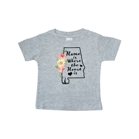 

Inktastic Alabama Home is Where the Heart is with Watercolor Floral Gift Baby Boy or Baby Girl T-Shirt