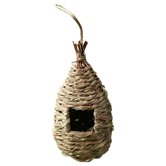 Gute Hummingbird Houses for Outside Hanging,Natural Grass Hanging Bird Hut,Hand Woven Hummingbird Nest,Large Wren Finch Bird House for Garden Window Outdoor Home Decoration,Grass Bird Hut