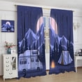 thumbnail image 5 of Adventure Camping Curtains, Caravan Camping Rv Starry Night Sky with Moonlight Pine Forest Scene Window Drapes for Home Kitchen Bedroom Living Room, 72" W X 63" L,, 5 of 8