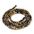 thumbnail image 4 of 20strands Electroplate Glass Beads Strands Half Plated Faceted Round Golden Plated 3x2.5mm Hole: 0.7mm about 149pcs/strand 14.57''(37cm), 4 of 5