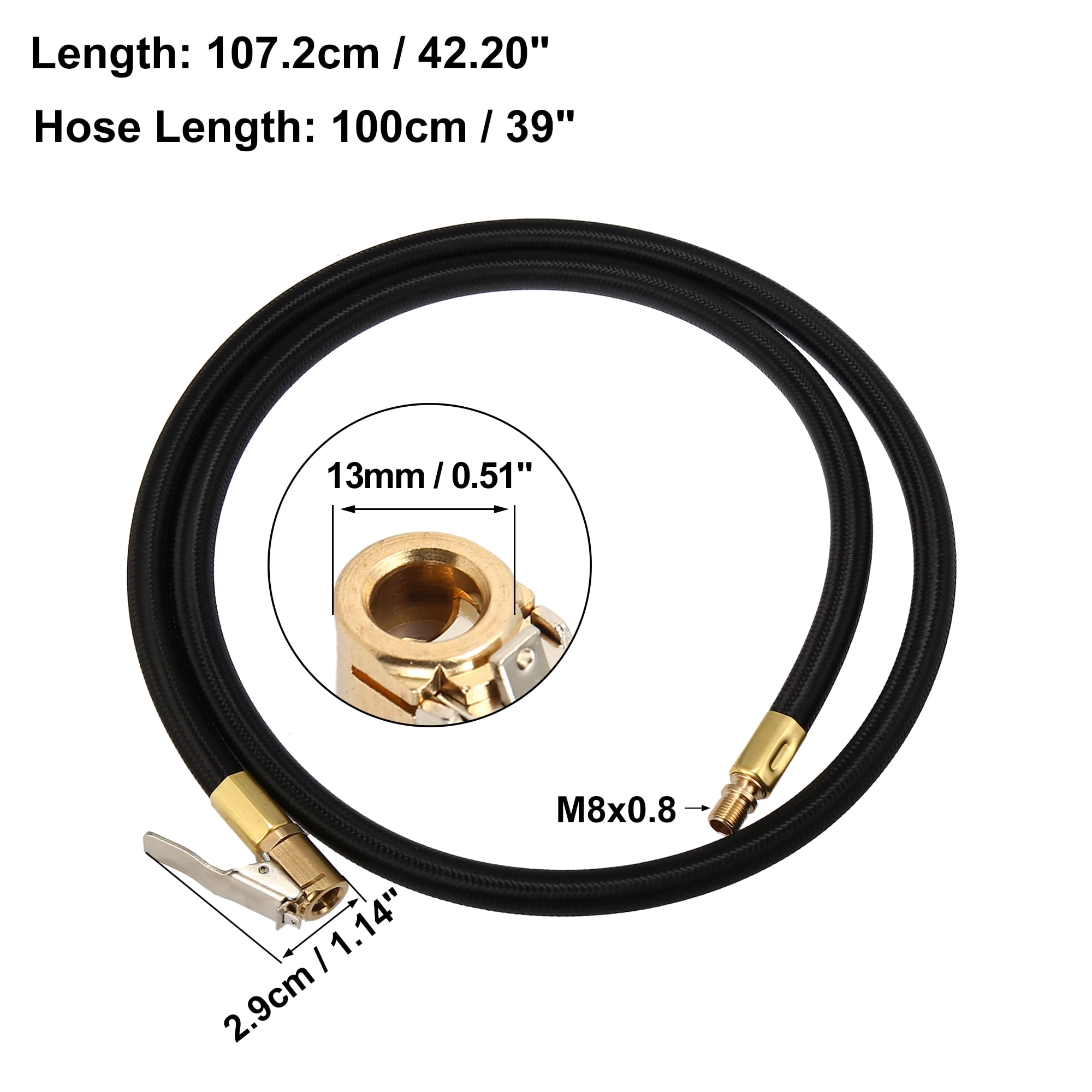 Unique Bargains Copper Nylon Tire Valve Air Chuck Inflator Car Motorbike 39"
