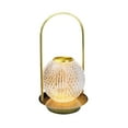 thumbnail image 3 of Lámpara de mesa LED Jellyfish Crystal Night Light | Decoración ambiental recargable de mano | Metal de oro | 3 modos de color ajustables | Dormitorio Bar Camping al aire libre | 12x12x25cm, 3 of 7