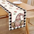 thumbnail image 2 of 13''x72'' Easter Table Runner Set of 2, Cotton Linen Buffalo Plaid Gnomes Egg Happy Easter Carrots Flower Dining Table Decoration Spring Farmhouse Kitchen Dining Party for Tables of 4-6 People, 2 of 4