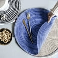 thumbnail image 4 of Dream Lifestyle Placemats Round Placemat Cotton Yarn Woven Placemat Heat Insulated Pad Cup Pot Mat Circle Coaster Non Slip Kitchen Table Mat for Holiday Party Dining Table Decor 14.2", 4 of 8