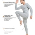 thumbnail image 3 of wirarpa Men's Lightweight Thermal Underwear Set, Cotton Warm Long Johns Base Layer for Cold Weather & Outdoor Grey S-2XL, 3 of 8