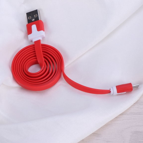 UPOUART Red USB Cable Thick Flexible Tpe Material Portable Flat Data Cable Replacement Charger Cord