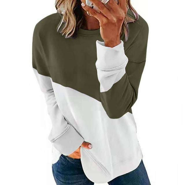 2023 Chandails de Noël pour Femmes en Liquidation Col Rond Mode Décontractée Manches Longues Chandail à Imprimé de Noël Hauts Blouse