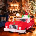thumbnail image 1 of Costway 7.7 FT Long Christmas Inflatable Santa Claus and Reindeer Riding Red Car, 1 of 10