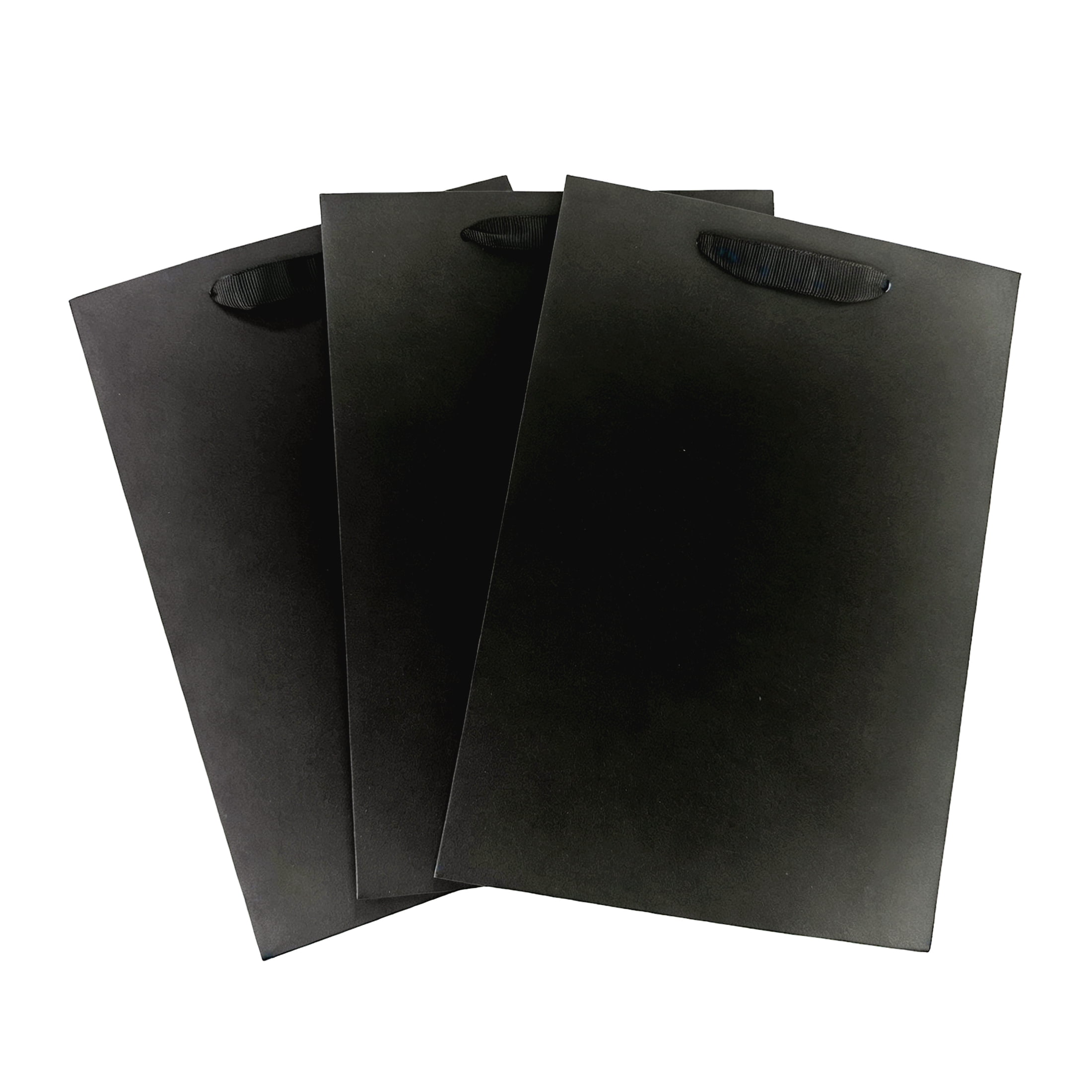 Large Black Paper Gift Bags, 7"x 5" x 10", 3 Count, by Way To Celebrate