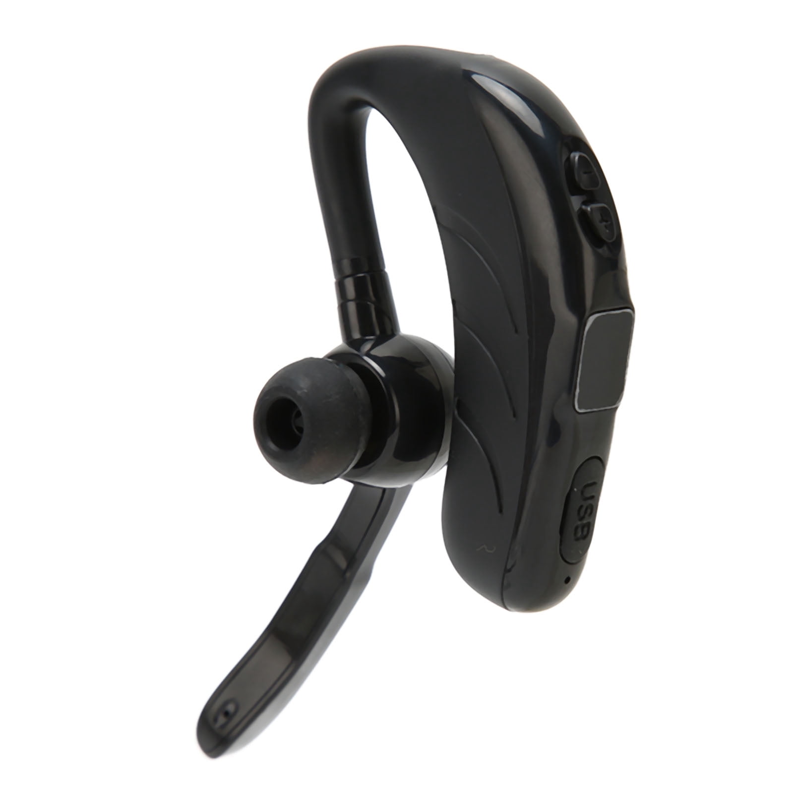 Bluetooth Earpiece HD Calls Rechargeable Single Ear Wireless Headset with Power Display for Phone Tablet Black with Digital Display Cardboard Box