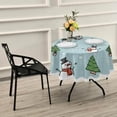 thumbnail image 7 of Coolnut Christmas Snowman Round Tablecloth 60", Waterproof Stain and Wrinkle Resistant Washable Decorative Table Covers for Kitchen Dining Tabletop Party Outdoor Picnic Christmas Decor, 7 of 7