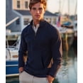 thumbnail image 4 of Men's Quarter Zip Pullover Casual Lightweight Sweatshirt with Long Sleeve Wine Red, 4 of 5
