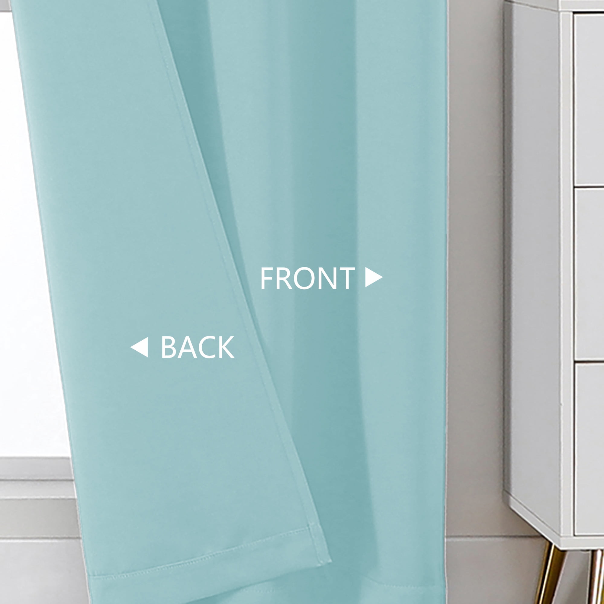OVZME Kalme Aqua Grommet Blackout Curtains 54 inch Long 2 Panels Set, Solid Thermal Insulated Curtains for Bedroom Kitchen Kids Room, Each W40 x L54, Aqua