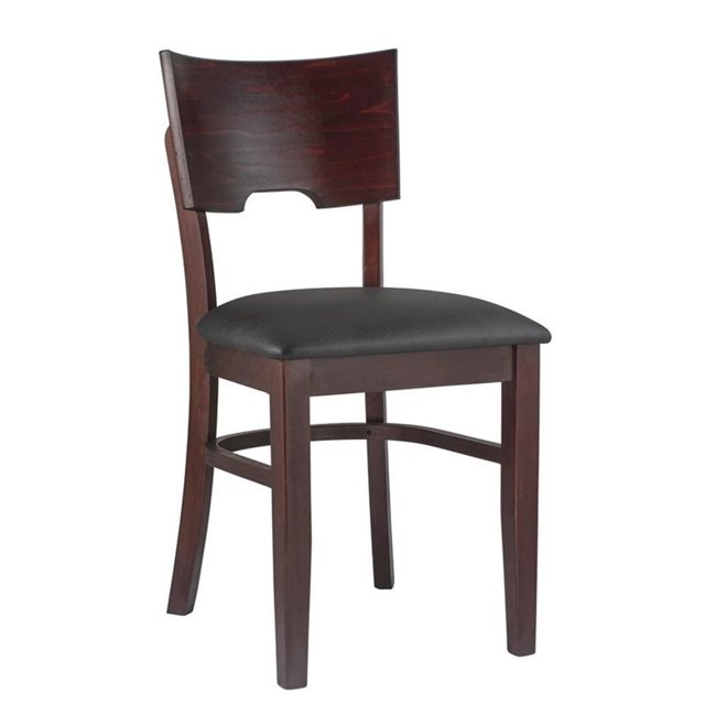 Chaise d'Appoint en Acajou Noir avec Assise Rembourrée (Lot de 2)