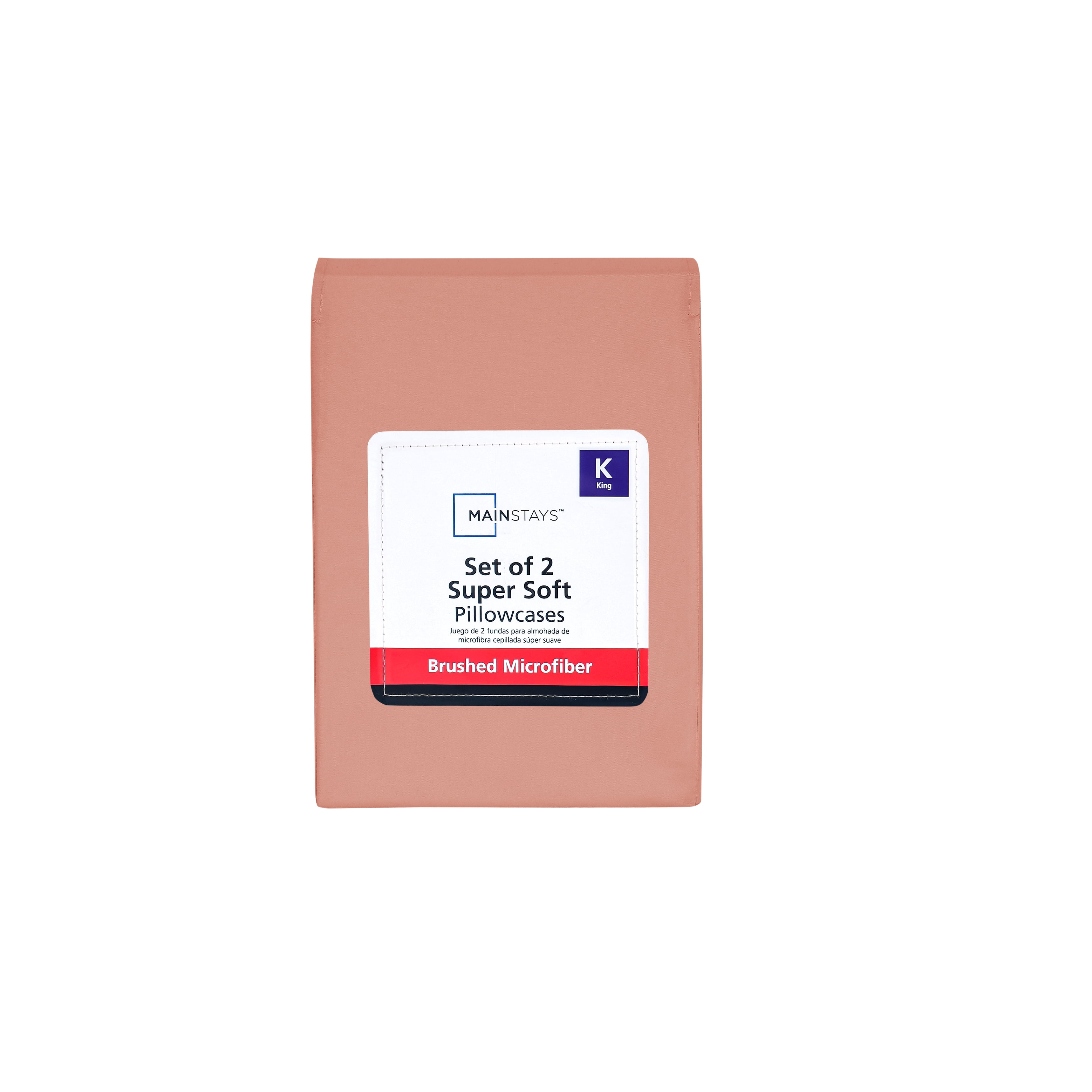 Mainstays Super Soft Brushed Microfiber Pillowcase Set, Clay Terracotta Dream, King, 2 Piece