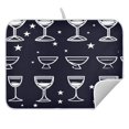 thumbnail image 3 of Wine Glass Pattern Dish Drying Mat for Kitchen, Quick Drying Absorbent Soft Durable 16" x 18", 3 of 10